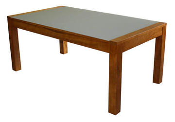 Table rectangulaire Merisier et verre 11170S