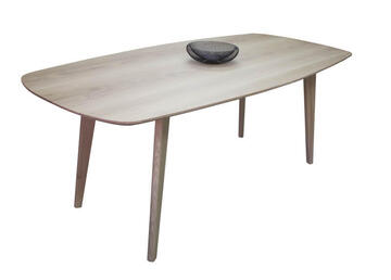 Table ovale Chêne blanchi et laqué 61644