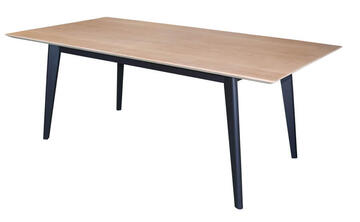 Table rectangulaire Chêne blanchi et laqué effet métal 61569