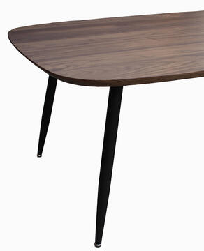 Table ovale Noyer et pied métal conique B1838