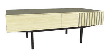 Table basse rectangulaire Chêne blanchi et métal T2260