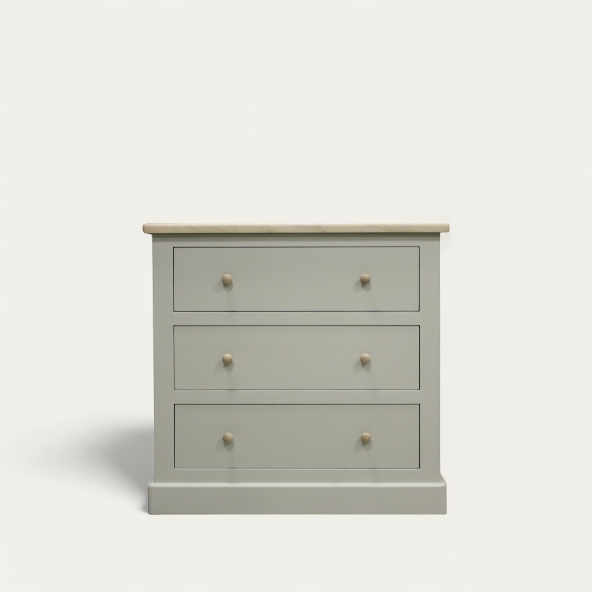 03361_commode 3 tiroirs chêne blanchi massif laqué french gray bouton rond sou mesure personnalisable made in bretagne
