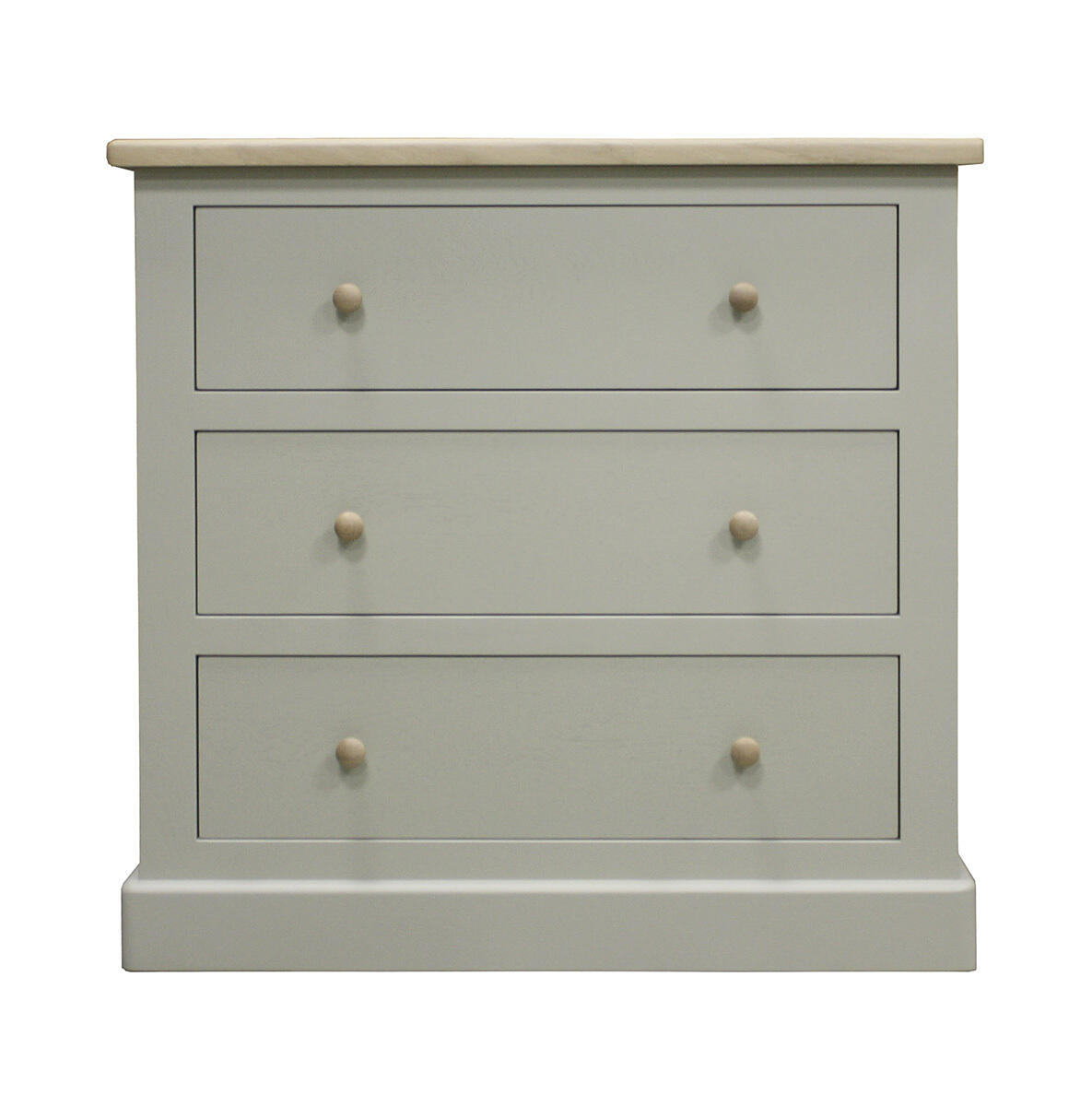 03361_commode 3 tiroirs chêne blanchi massif laqué french gray bouton rond sou mesure personnalisable made in bretagne
