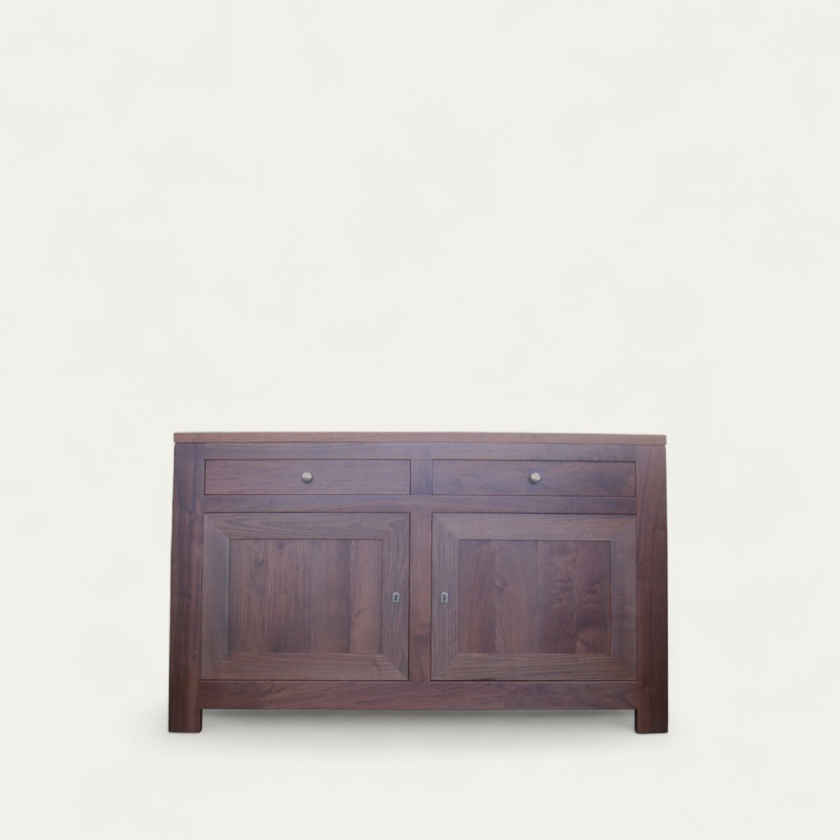11252_Buffet 2 portes 2 tiroirs CREATION Noyer naturel massif sur mesure
