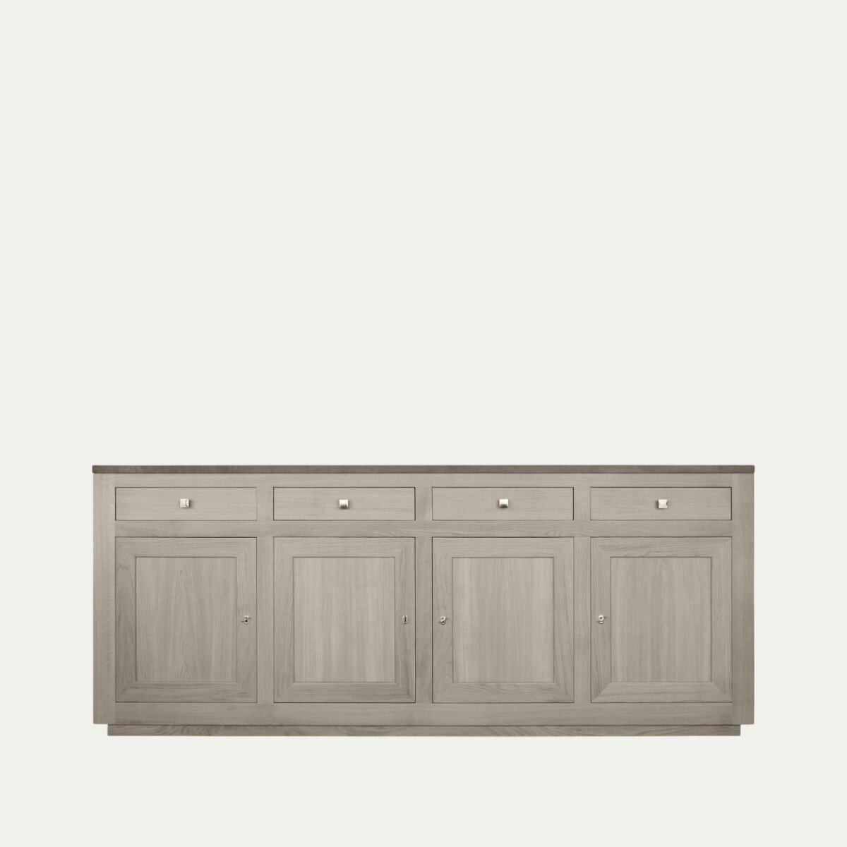 11270 buffet 4 portes 4 tiroirs creation socle en retrait bois 100 % massif fabrication française sur mesure personnalisable
