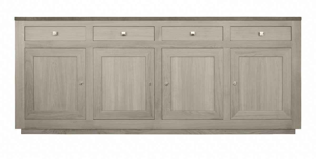 11270 buffet 4 portes 4 tiroirs création socle en retrait bois 100 % massif fabrication française sur mesure personnalisable