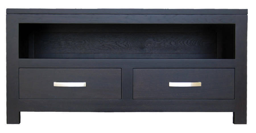 12240 Meuble TV Chêne wengé noir sur mesure