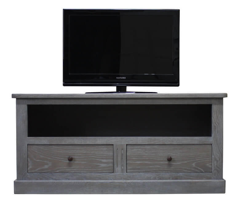 12240R_ Meuble TV Chêne défibré grisé sur mesure