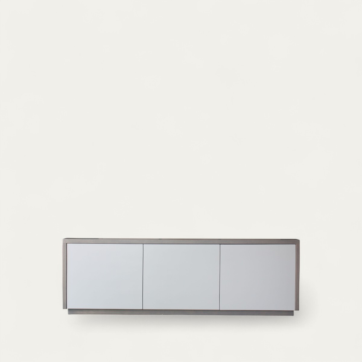 22271_buffet tv solstis 3 portes chêne gris galet et laqué tourterelle made in france Pirotais