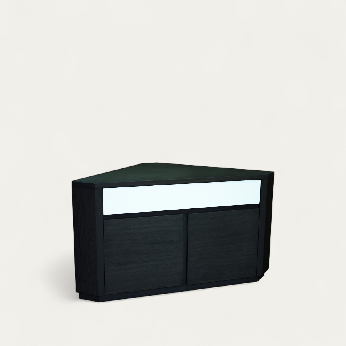22280A buffet tv angle 2 portes 1 tiroir chêne wengé noir