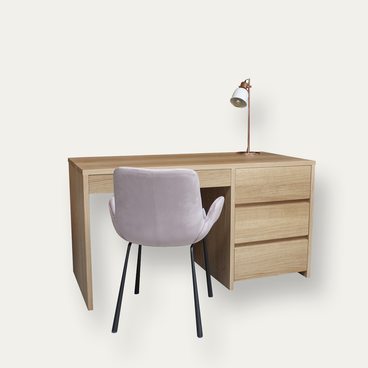 24147_bureau solstis demi ministre chêne naturel bois massif 4 tiroirs fauteuil brit Zuiver fabrication française Pirotais meubles Romagné