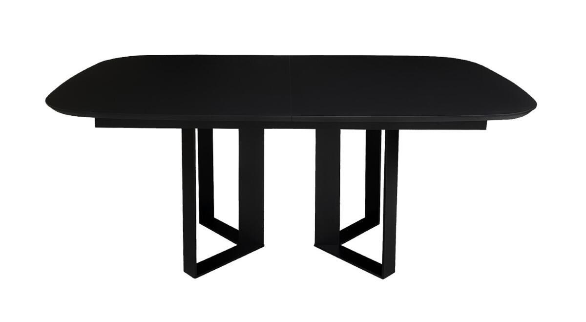 41835_Table slim ovale Trombone Fénix noir 2 allonges de 48 ouverture synchronisée made in bretagne Pirotais meubles