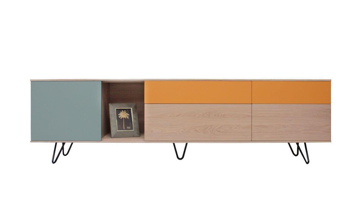 42282 Meuble TV Chêne 2 portes sur mesure