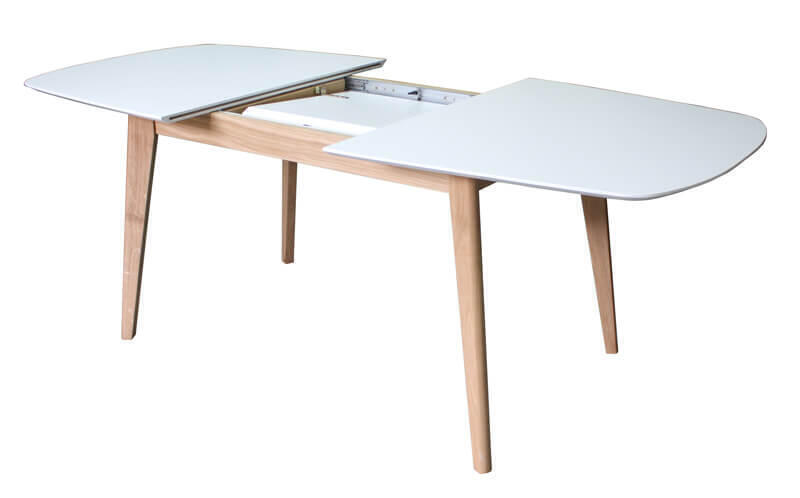Table Ovale Chene Blanchi Et Fenix Blanc