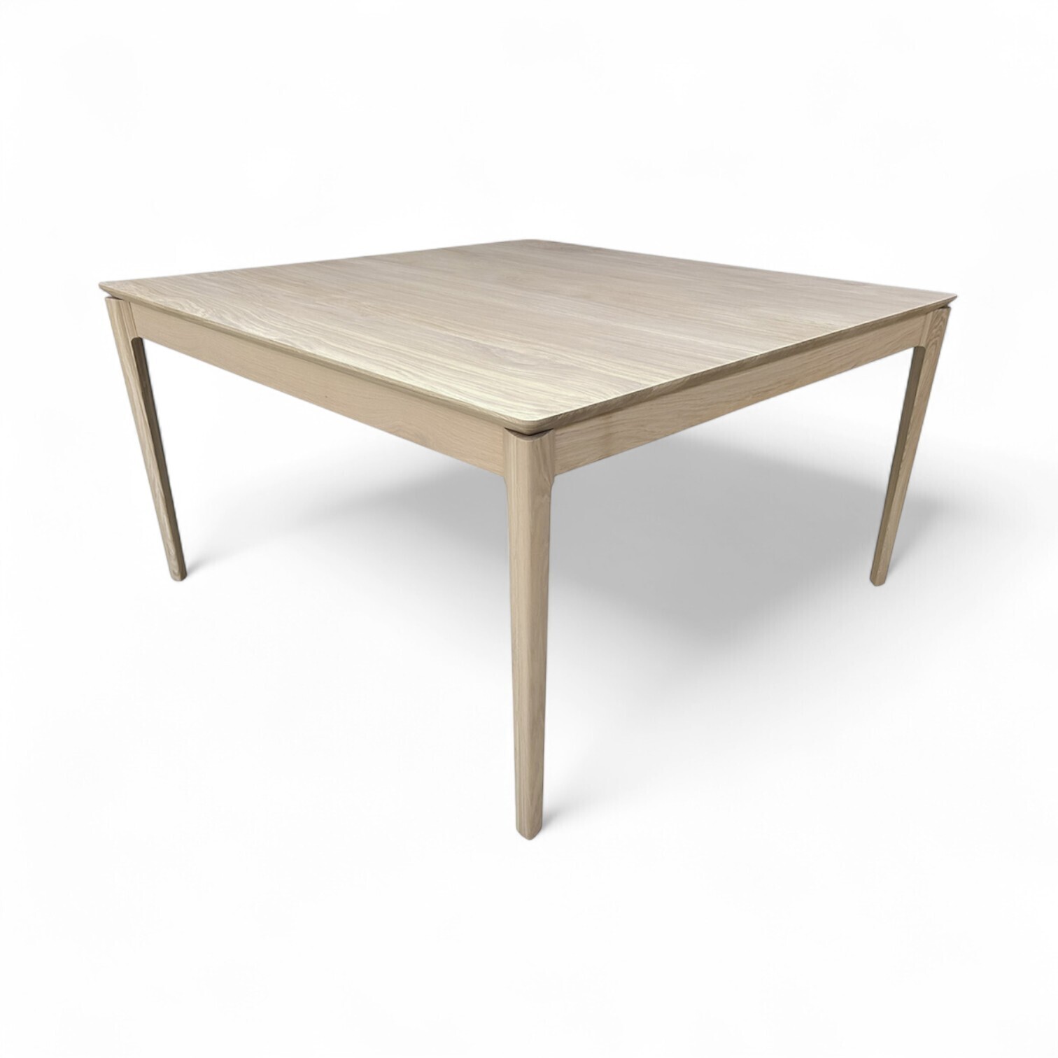 B1554_TABLE bridge carrée 1 allonge papillon en bout chêne blanchi sur mesure made in France