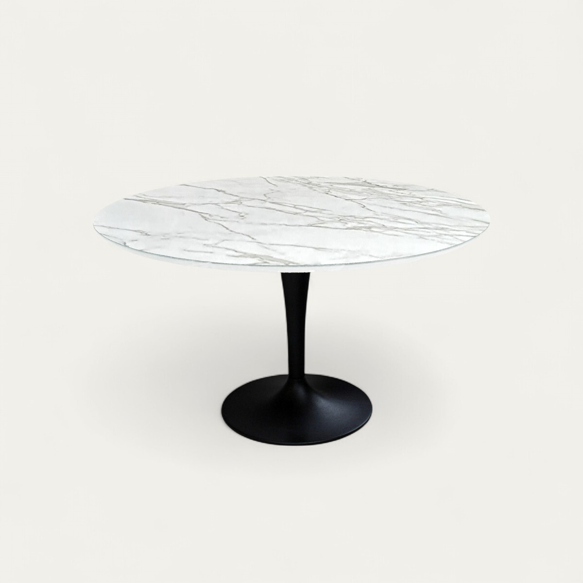 B1919C_Table ronde céramique pied tulipe en métal made in Bretagne toute dimension