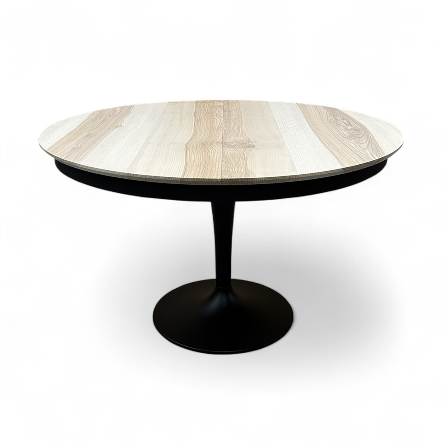 B1930_Table ronde bridge pied tulipe 1 allonge papillon frêne olivier sur mesure made in bretagne