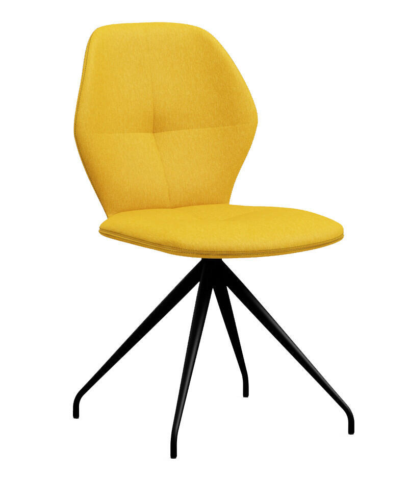Chaise MOBITEC 91 pied métal noir tissu aqua clean moutarde personnalisable