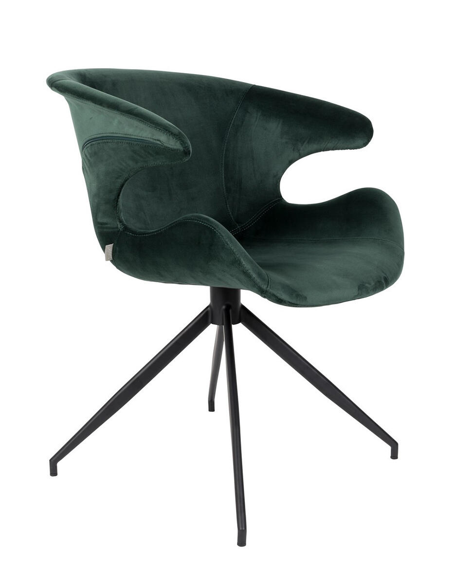 fauteuil mia velours vert pied métal noir (2)