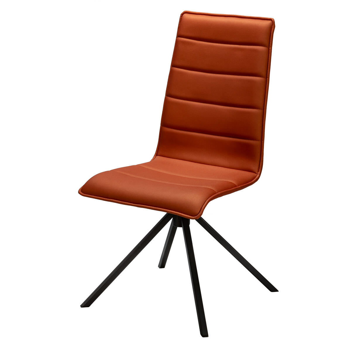 LELLIN chaise tissu Silvertex brique pietement métal laqué rotatif personnalisable divers revêtements et piétements made in France