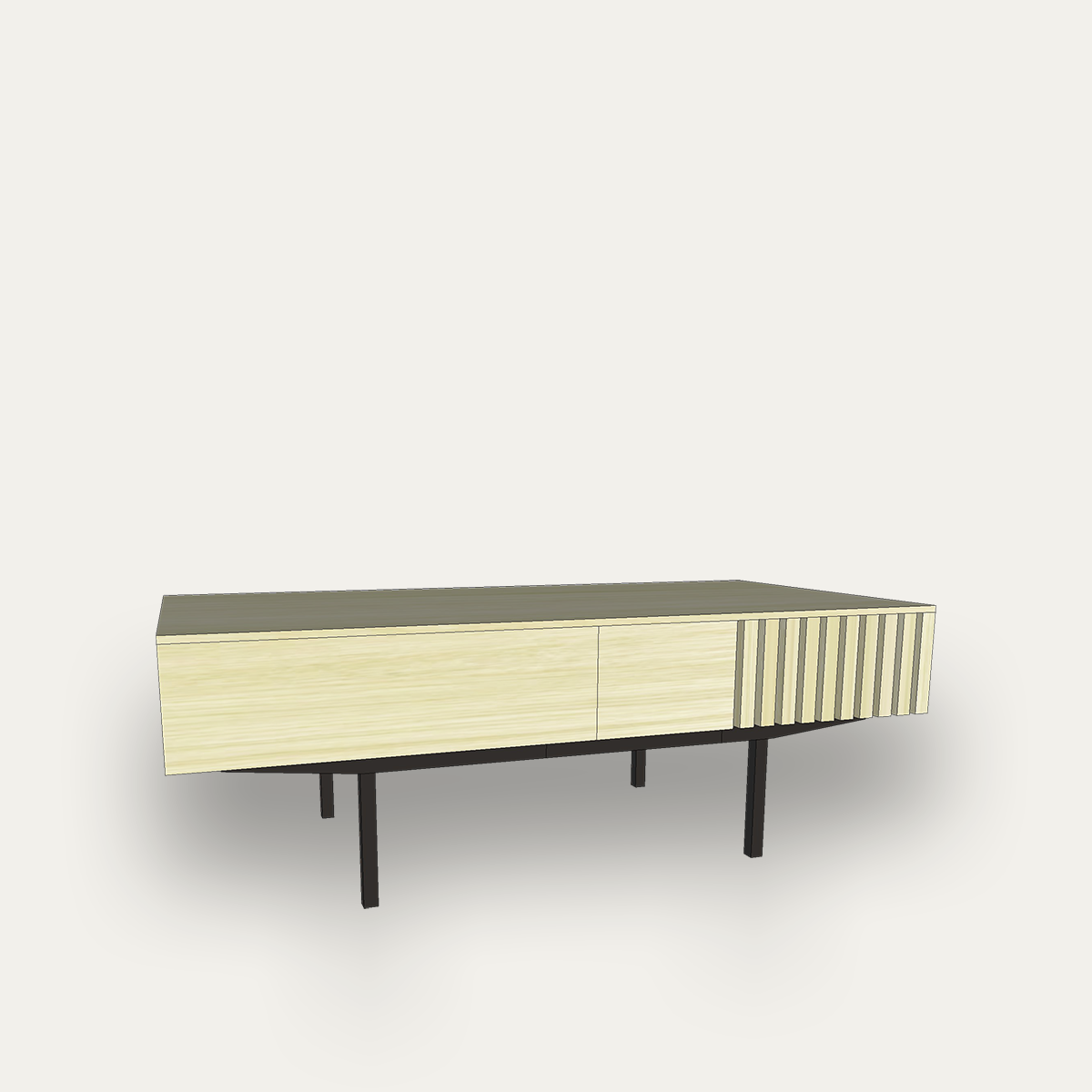 T2260_TABLE BASSE 2 tiroirs Chêne blanchi face-1