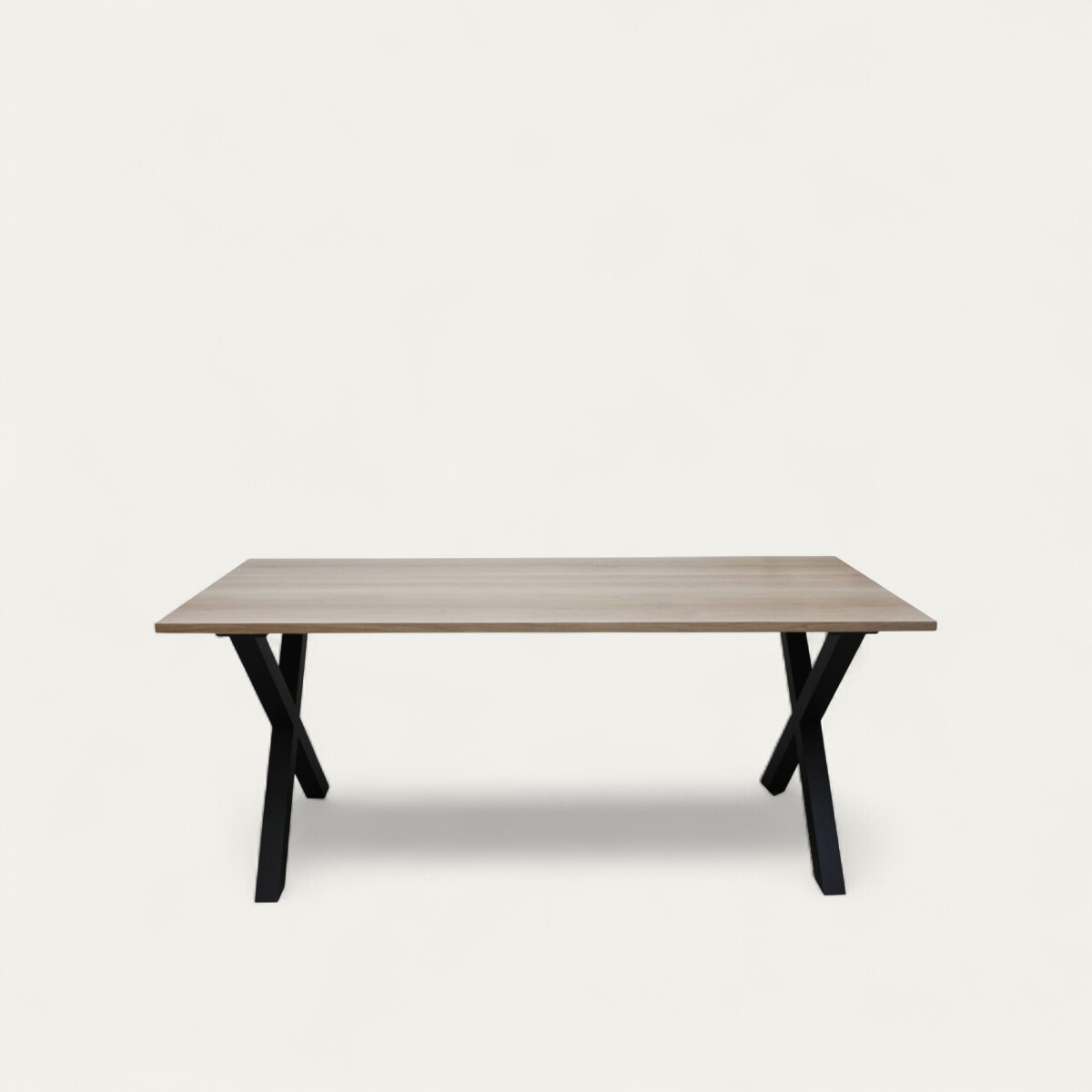 Table rectangulaire chêne blanchi pied en croix chene wengé noir sur mesure personnalisable made in France