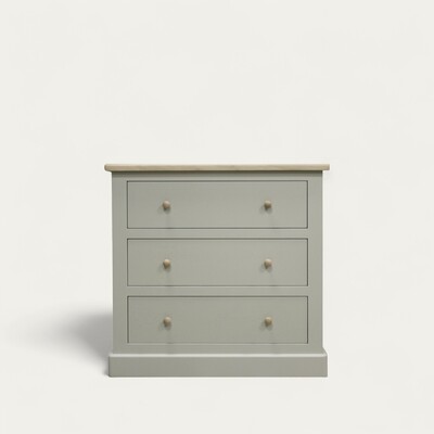 03361_commode 3 tiroirs chêne blanchi massif laqué french gray bouton rond sou mesure personnalisable made in bretagne