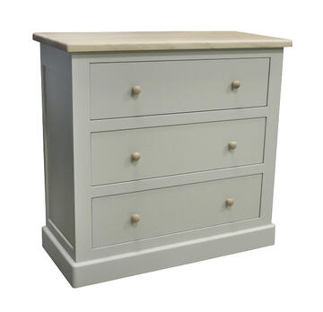 03361_commode Roma 3 tiroirs chêne blanchi massif laqué french gray bouton rond sou mesure personnalisable made in bretagne