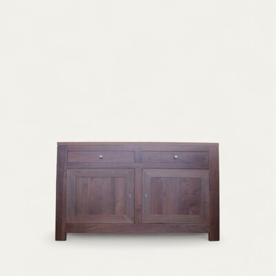 11252_Buffet 2 portes 2 tiroirs CREATION Noyer naturel massif sur mesure