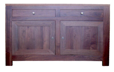 11253 Buffet 2 portes 3 tiroirs Noyer naturel - bois 100% massif