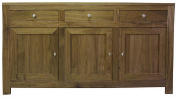 11260 Buffet 3 portes 3 tiroirs Noyer naturel Bois 100% massif