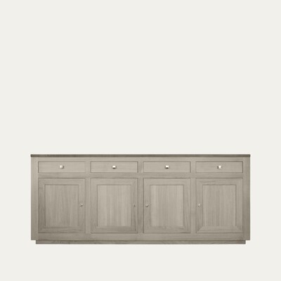 11270 buffet 4 portes 4 tiroirs creation socle en retrait bois 100 % massif fabrication française sur mesure personnalisable