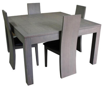 11552 Table Carrée 1 allonge Chêne grisé
