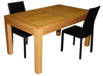 11566 Table rectangulaire 2 allonges merisier naturel