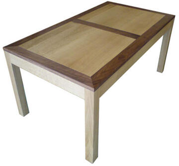 11570 Table rectangulaire 2 allonges Chêne & Noyer naturel (2)