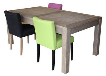 11570 Table rectangulaire 2 allonges Chêne flotté