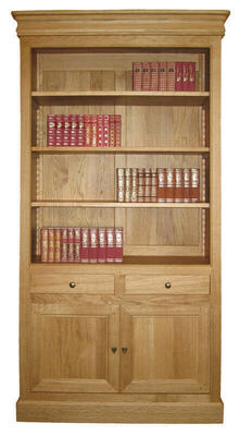 LP1473 Bibliothèque bas 2 portes haut ouvert Chêne naturel