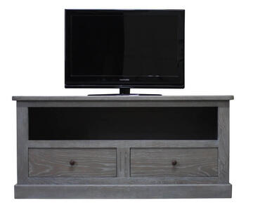 12240R_ Meuble TV Chêne défibré grisé sur mesure