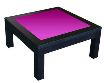 Table basse carrée Chêne wengé noir et verre laqué 12550