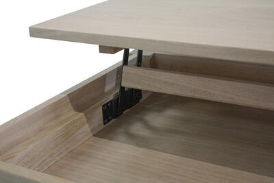 12570_Table basse  plateau relevant double plateau chêne blanchi bois massif sur mesure made in Bretagne Rennes Avranches