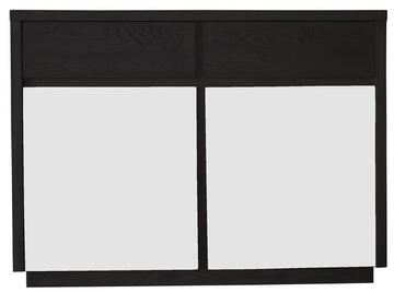 21251_Buffet 2 portes 2 tiroirs wengé anthracite noir gris et laqué blanc bois massif