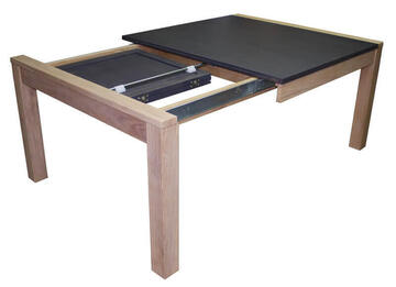 Table carrée Chêne défibré blanchi et cendré 21551