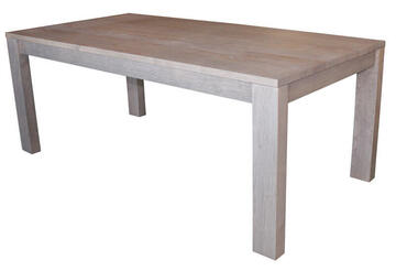 21570 Table de repas rectangulaire 2 allonges en bout chêne flotté bois massif