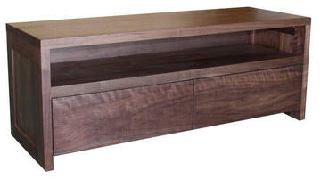 22239 Meuble TV Noyer Bas 2 tiroirs haut 1 niche