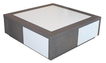 Table basse carrée Noyer naturel, Corian et laqué 22510