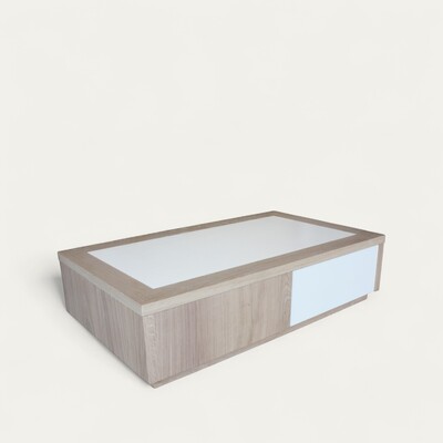 22520_table basse solstis sur roulettes rectangulaire 2 tiroirs chêne blanchi et laqué blanc made in bretagne