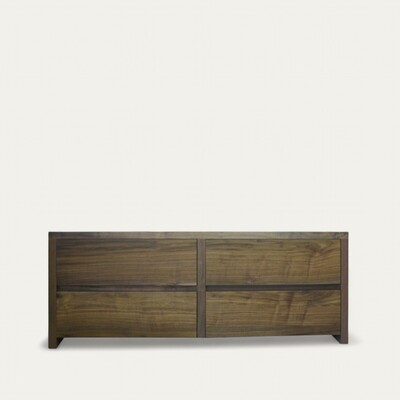 23359_Commode solstis 4 tiroirs ralentisseurs noyer naturel sur pied made in bretagne Pirotais