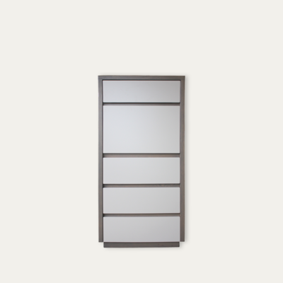 24120_secrétaire multimédia 4 tiroirs 1 abattant écritoire chêne grisé et laqué tourterelle made in France