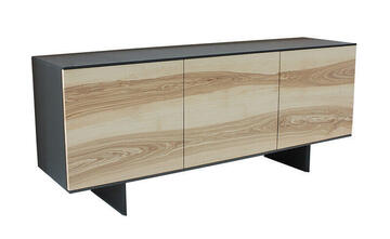 41160_BUFFET 3 portes push lache collection SLIM Frêne olivier massif enfilade moderne design fin pirotais bois massif 2