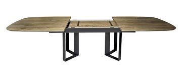 41841_Table slim ovale Trombone noyer naturel bois massif 2 allonges de 48 à l'intérieur ouverture synchronisée made in bretagne Pirotais meubles